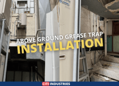 Above ground grease trap installation project in a Brisbane City CBD building