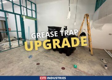 Commercial property prepared for a grease trap upgrade in Salisbury, QLD, before excavation and plumbing installation work.