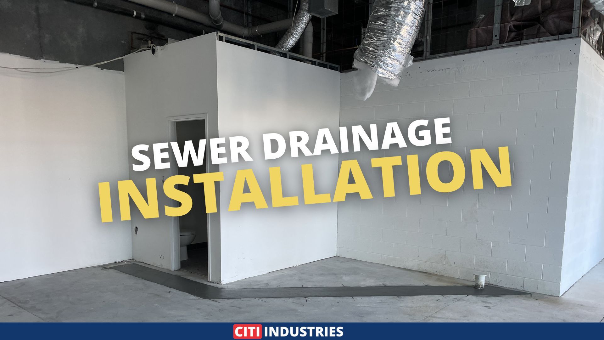 Sewer drainage installation cover image for Ipswich shopping centre plumbing fit-out, Citi Industries